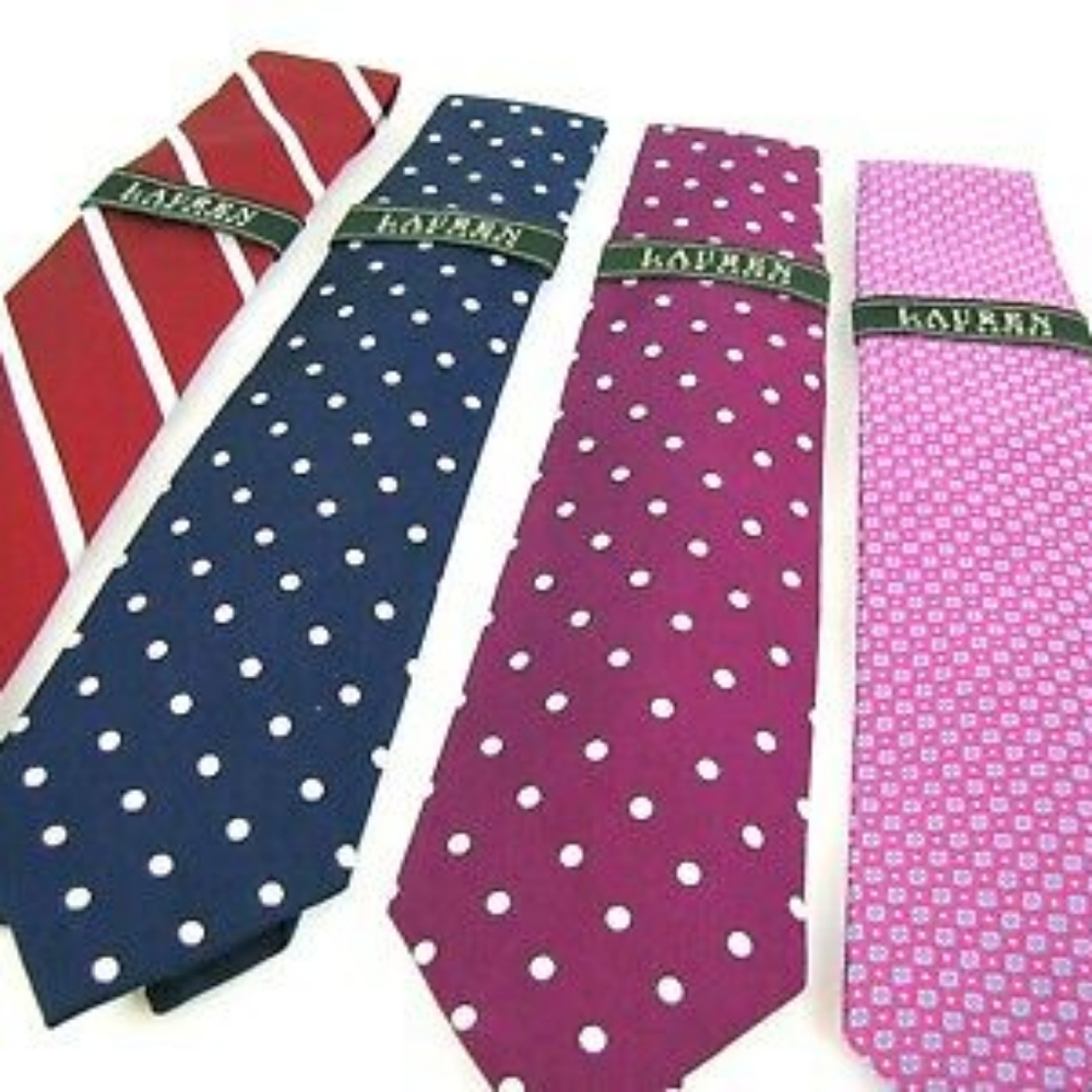 NWT RALPH LAUREN Tie Choice Pink or Burgundy LRL